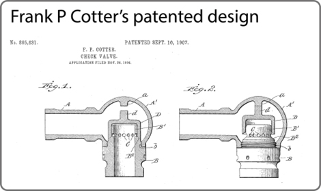 Cotter's original valve patent