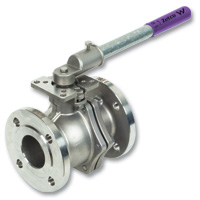 4484 &amp; 4485 - Zetco WaterMarked 2-Piece Stainless Steel Flanged Ball Valve Lilac Lockable